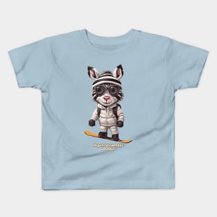 Cute Zebra Aspen Snowmass Ski Kids T-Shirt
